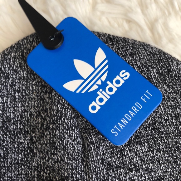 ADIDAS BEANIE HEATHER GREY BLACK ONE SIZE - Picture 4 of 5